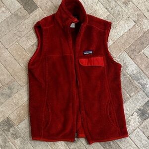 Patagonia red Fleece zip upVest